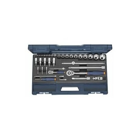 Garant 38 Pc 1/4 inch , 1/2 inch Drive Socket Set, 6 pt, 4 mm to 30 mm 630012 6